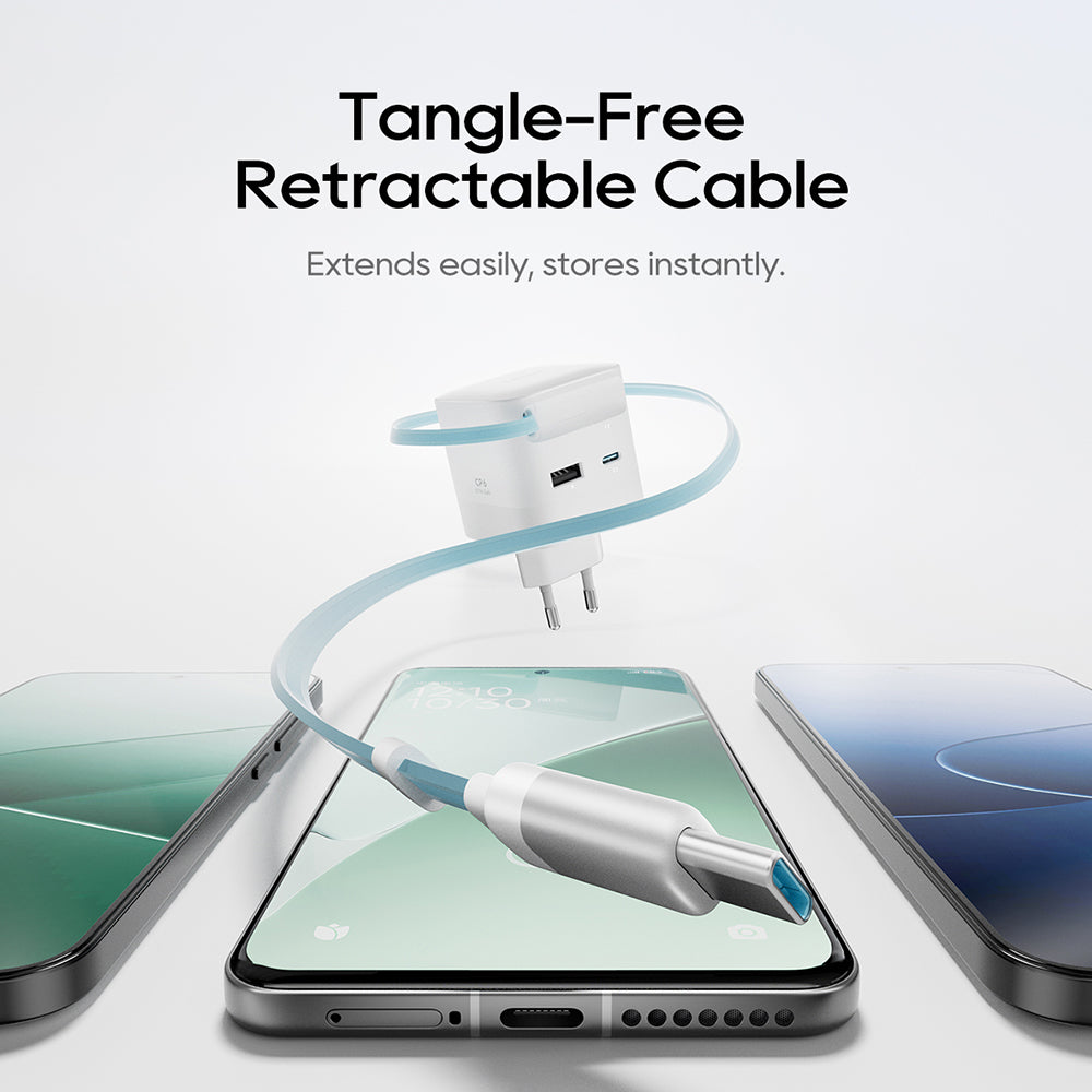 Incarcator Retea cu Cablu USB-C Cuktech, 67W, 3.25A, 1 x USB-A - 1 x USB-C, Alb CUKA653WEUWT