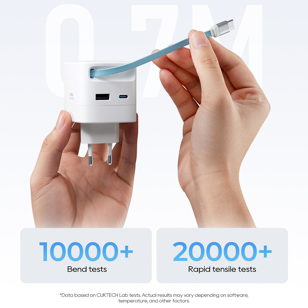 Incarcator Retea cu Cablu USB-C Cuktech, 67W, 3.25A, 1 x USB-A - 1 x USB-C, Alb CUKA653WEUWT