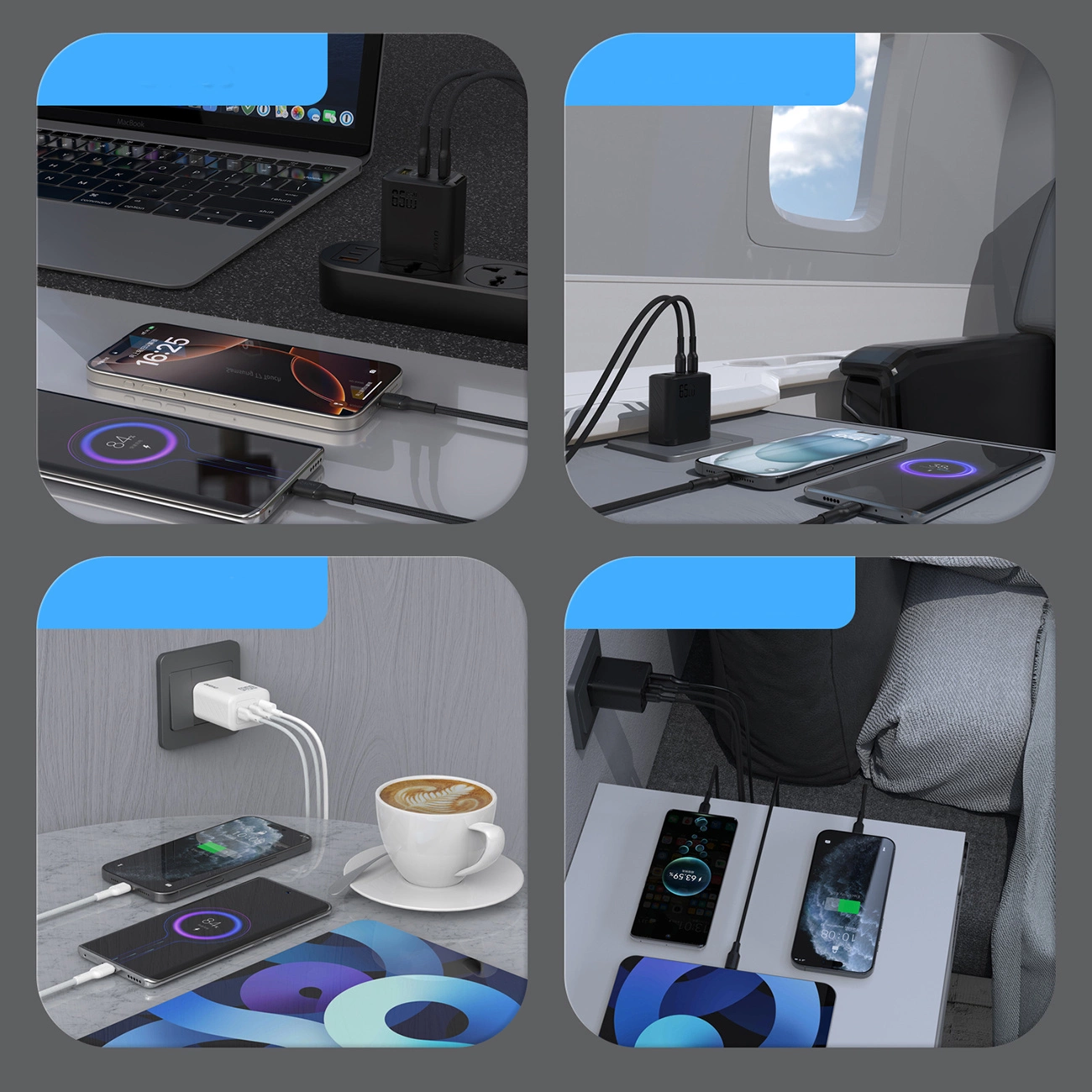 Incarcator Retea Dudao A29, 65W, 1 x USB-A - 2 x USB-C, Negru