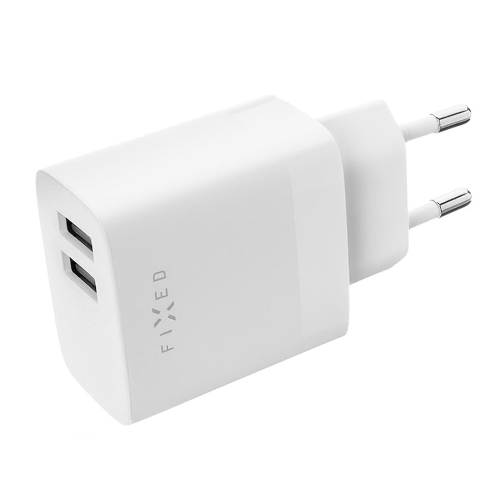 Incarcator Retea Fixed, 17W, 3A, 2 x USB-A, Alb