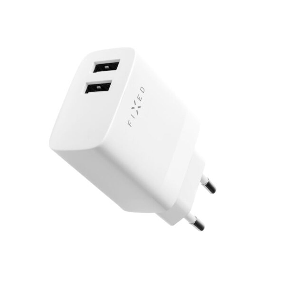 Incarcator Retea Fixed, 17W, 3A, 2 x USB-A, Alb