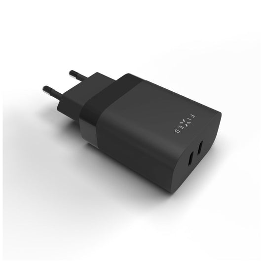 Incarcator Retea Fixed, 35W, 3A, 2 x USB-C, Negru