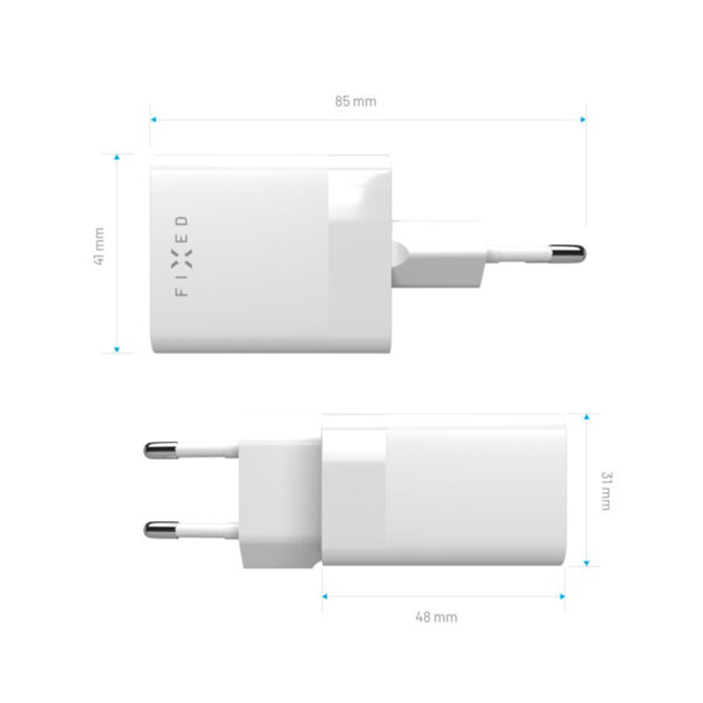 Incarcator Retea Fixed Mini, 45W, 3A, 1 x USB-A - 1 x USB-C, Alb