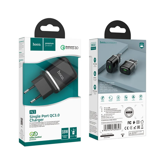 Incarcator Retea HOCO N3, 18W, 3A, 1 x USB-A, Negru