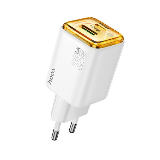 Incarcator Retea HOCO N52, 20W, 3A, 1 x USB-A - 1 x USB-C, Alb