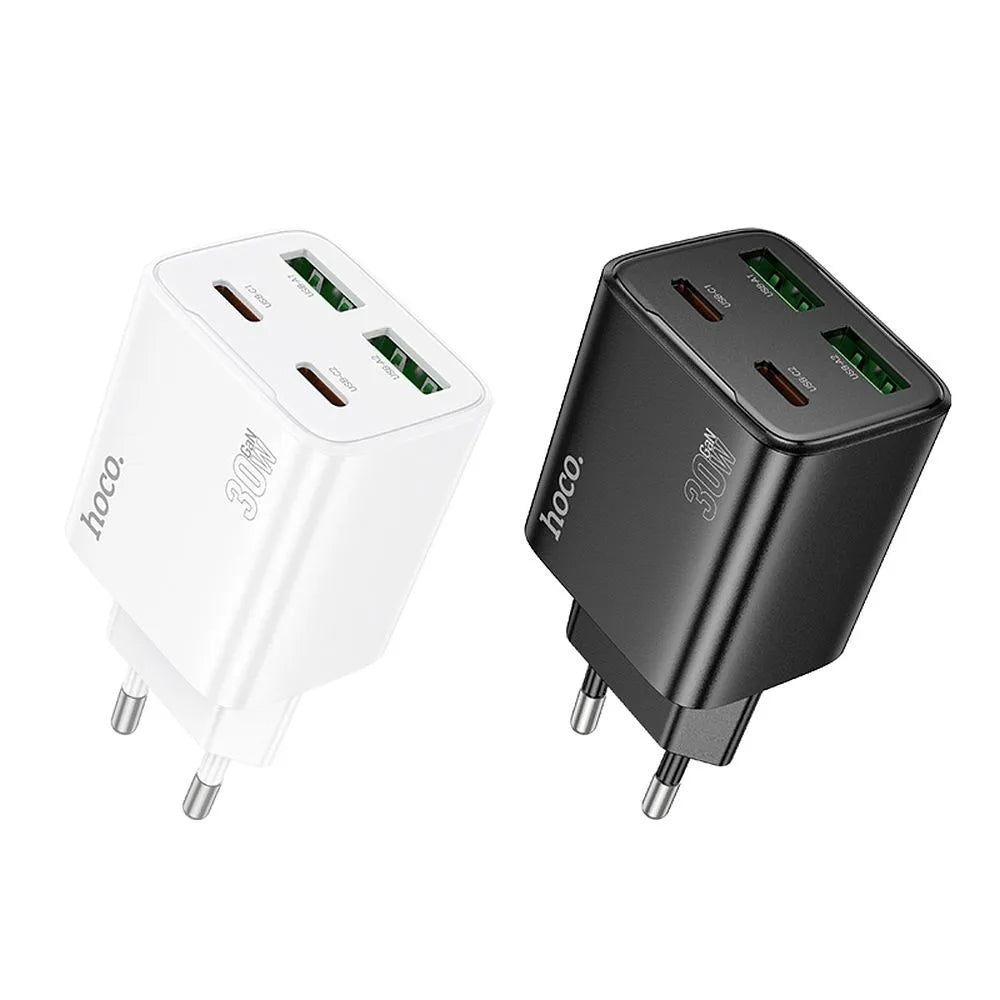 Incarcator Retea HOCO N56, 30W, 3A, 2 x USB-A - 2 x USB-C, Alb