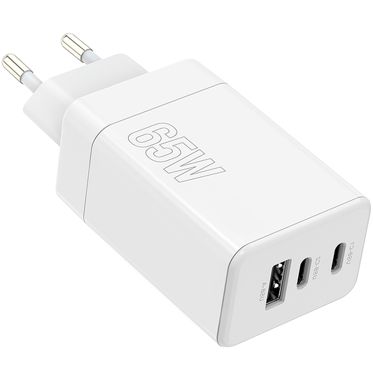 Incarcator Retea MaXlife MXTC-08-65ACC, 65W, 3A, 1 x USB-A - 2 x USB-C, Alb