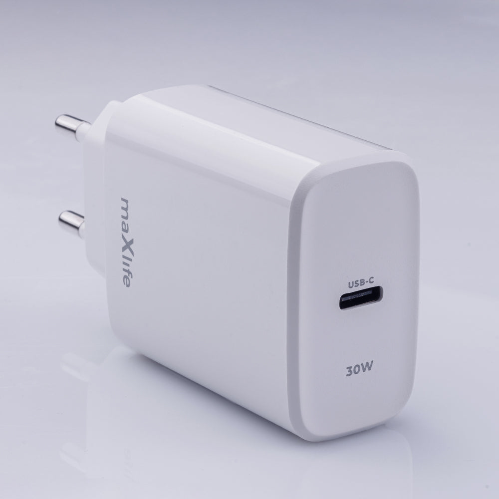 Incarcator Retea MaXlife MXTC-10-30C, 30W, 3A, 1 x USB-C, Alb