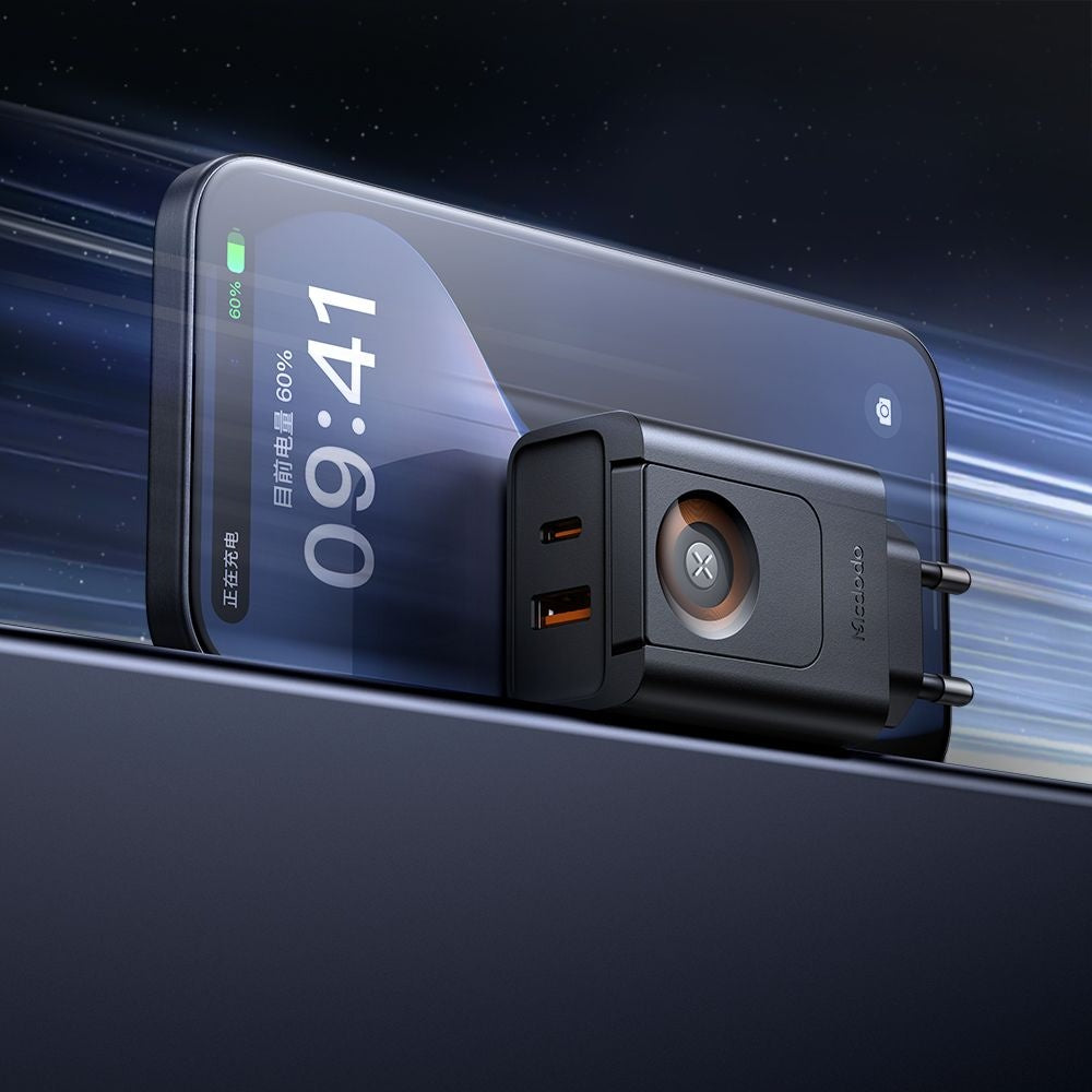 Incarcator Retea McDodo CH-3700 Companion, 30W, 3A, 1 x USB-A - 1 x USB-C, Negru