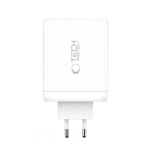 Incarcator Retea Tech-Protect NC200W-GAN, 200W, 5A, 1 x USB-A - 3 x USB-C, Alb