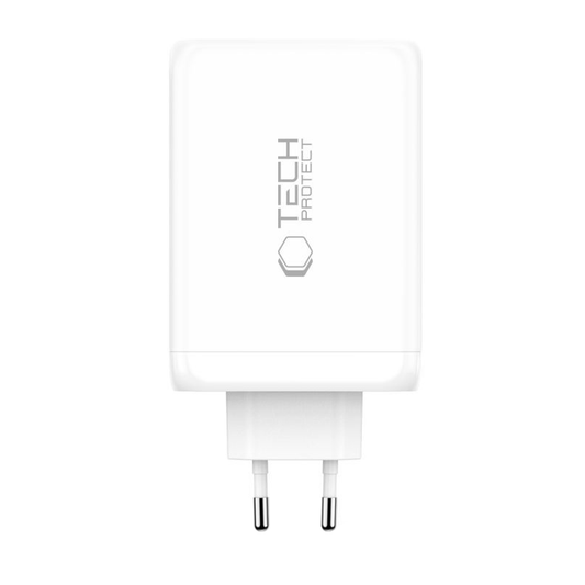 Incarcator Retea Tech-Protect NC240W-GAN, 240W, 5A, 1 x USB-A - 3 x USB-C, Alb