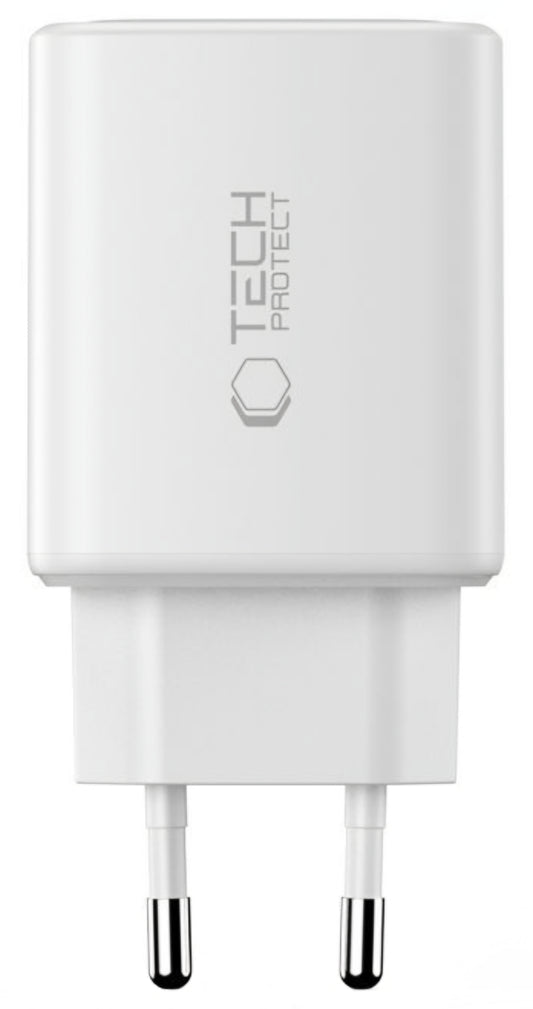 Incarcator Retea Tech-Protect NCA65W, 65W, 3A, 1 x USB-A - 2 x USB-C, Alb