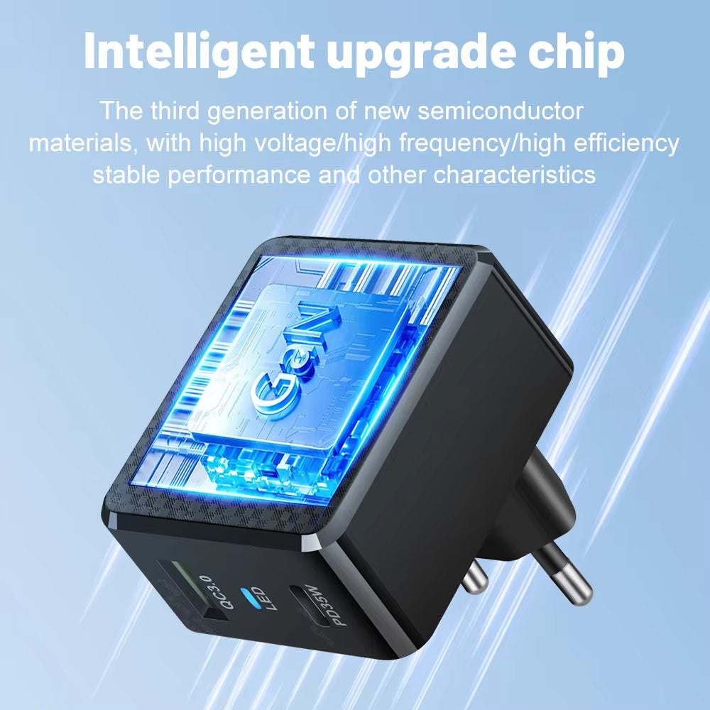 Incarcator Retea Techsuit CHPD173 Tiny, 35W, 3A, 1 x USB-A - 1 x USB-C, Alb