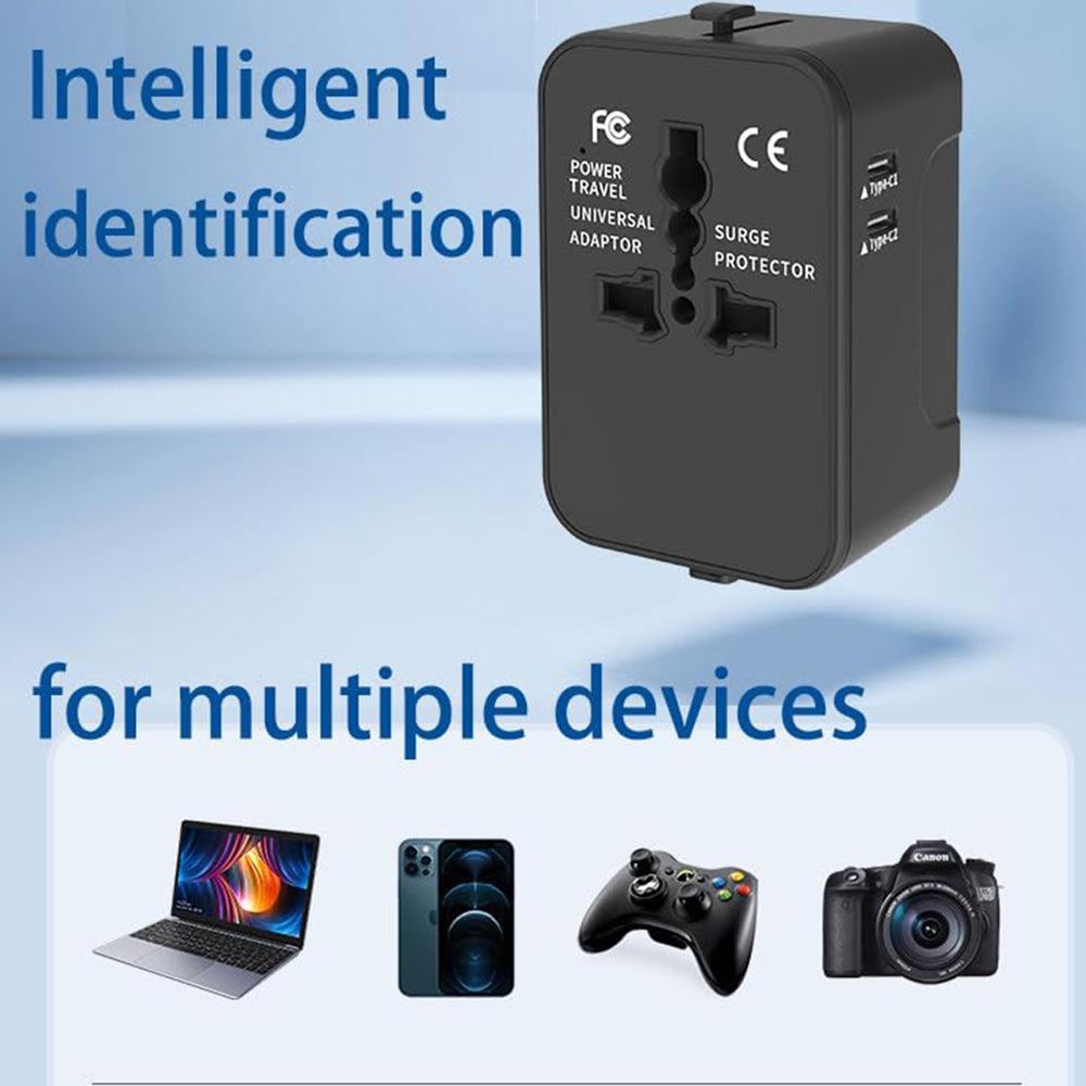 Incarcator Retea Techsuit HHT202-2C Travel, 15W, 3A, 2 x USB-C, Negru