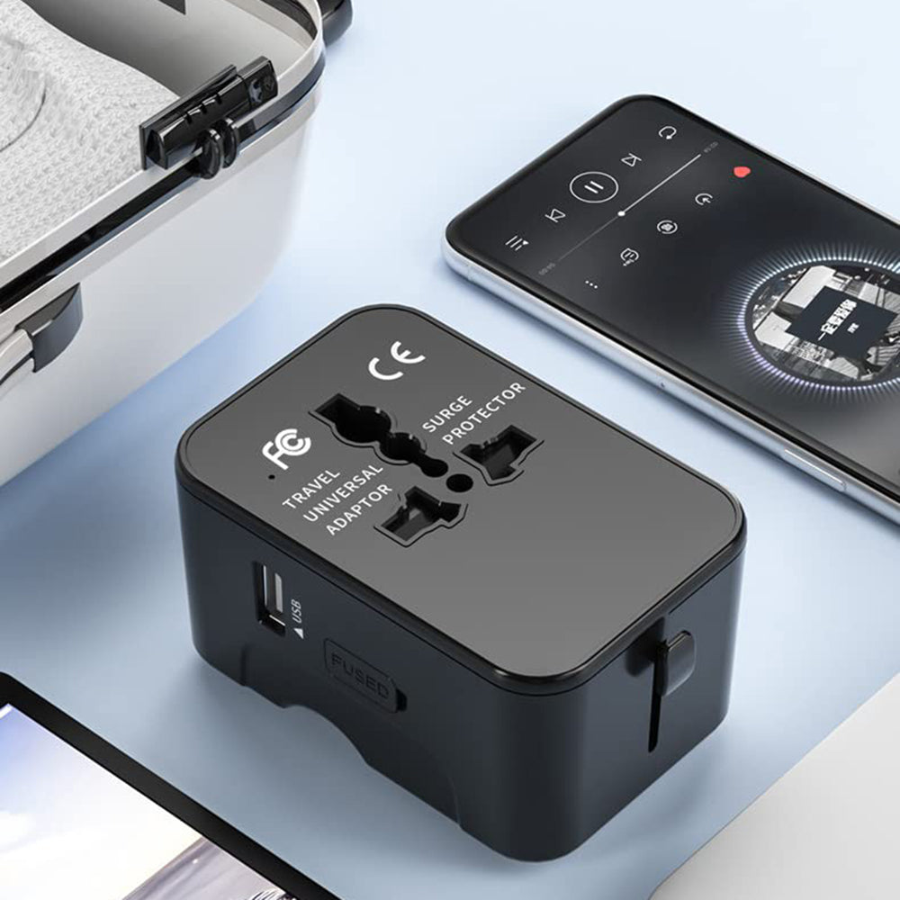 Incarcator Retea Techsuit HHT202-2C Travel, 15W, 3A, 2 x USB-C, Negru