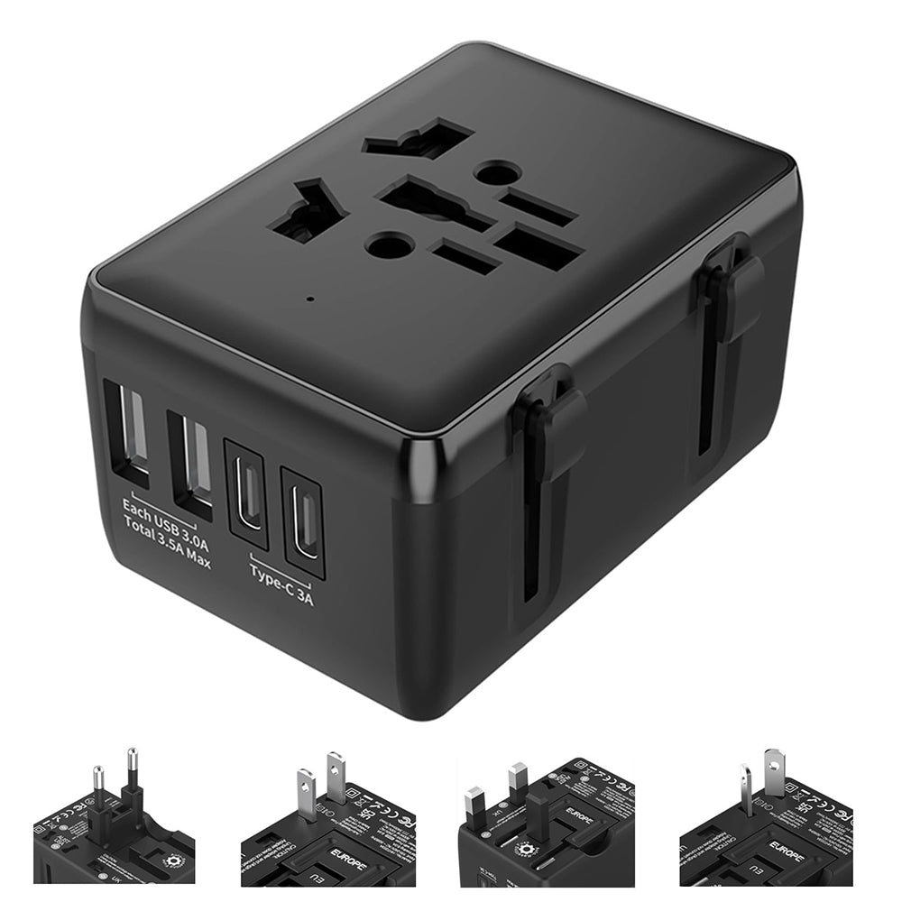 Incarcator Retea Techsuit HHt204A Travel, 15W, 3A, 2 x USB-A - 2 x USB-C, Alb