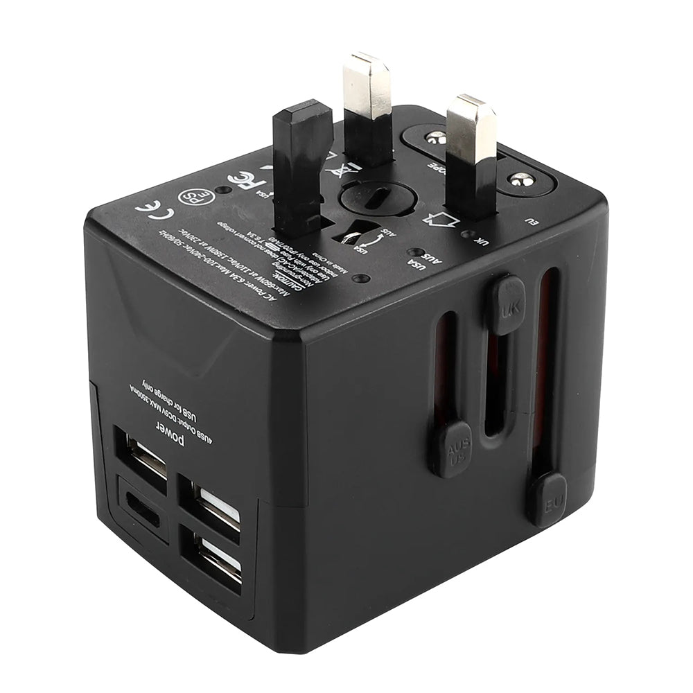 Incarcator Retea Techsuit HHT520 Travel, 15W, 3A, 3 x USB-A - 1 x USB-C, Negru