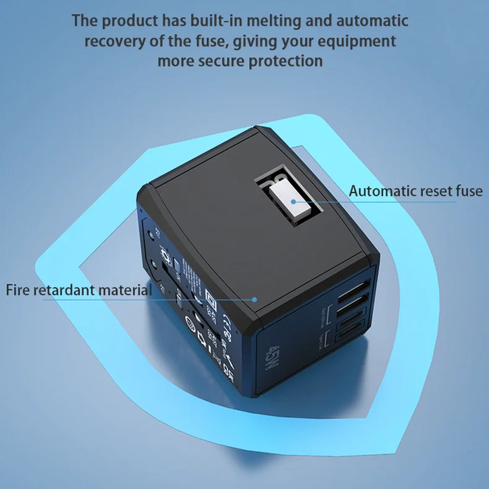 Incarcator Retea Techsuit HHT905 Travel, 45W, 3A, 2 x USB-A - 2 x USB-C, Negru