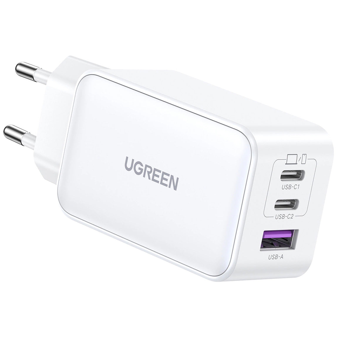 Incarcator Retea UGREEN CD244, 65W, 3A, 1 x USB-A - 2 x USB-C, Gri