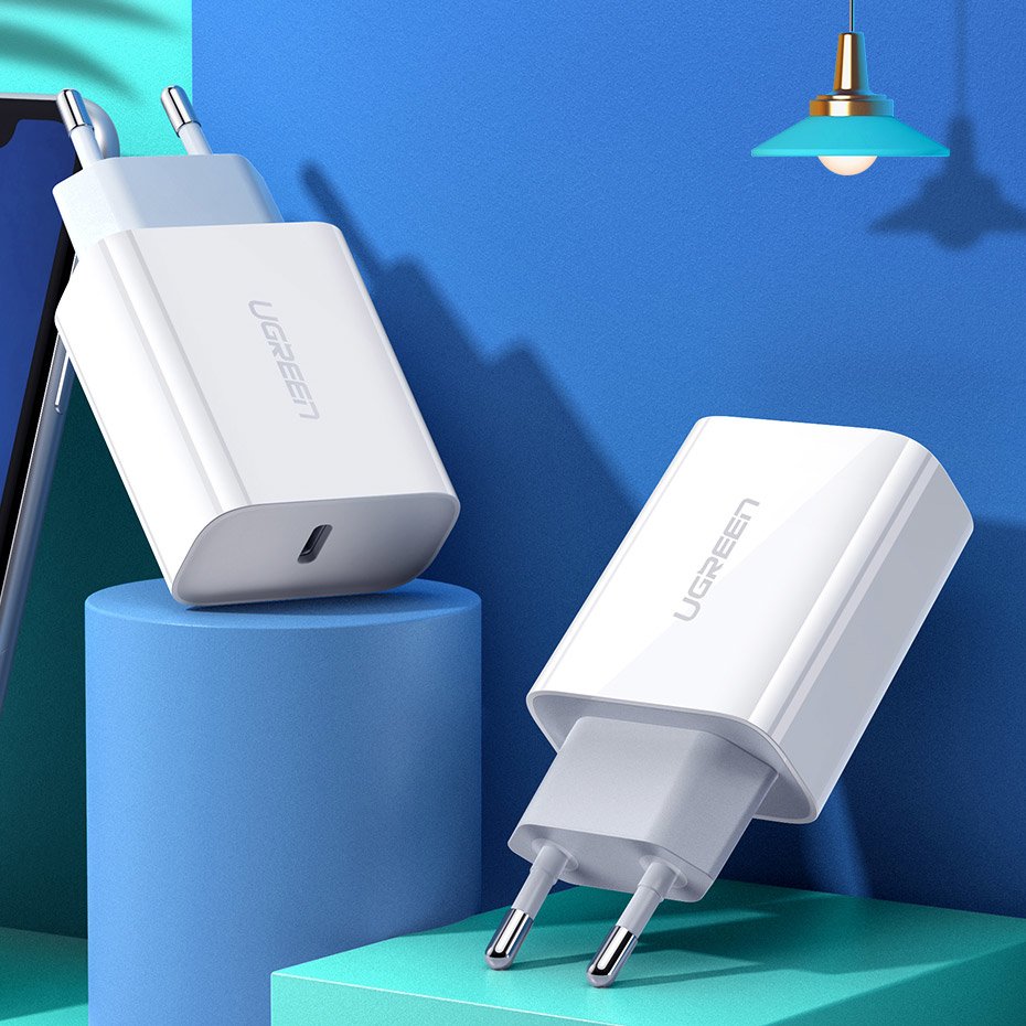 Incarcator Retea UGREEN CD137, 18W, 3A, 1 x USB-C, Alb