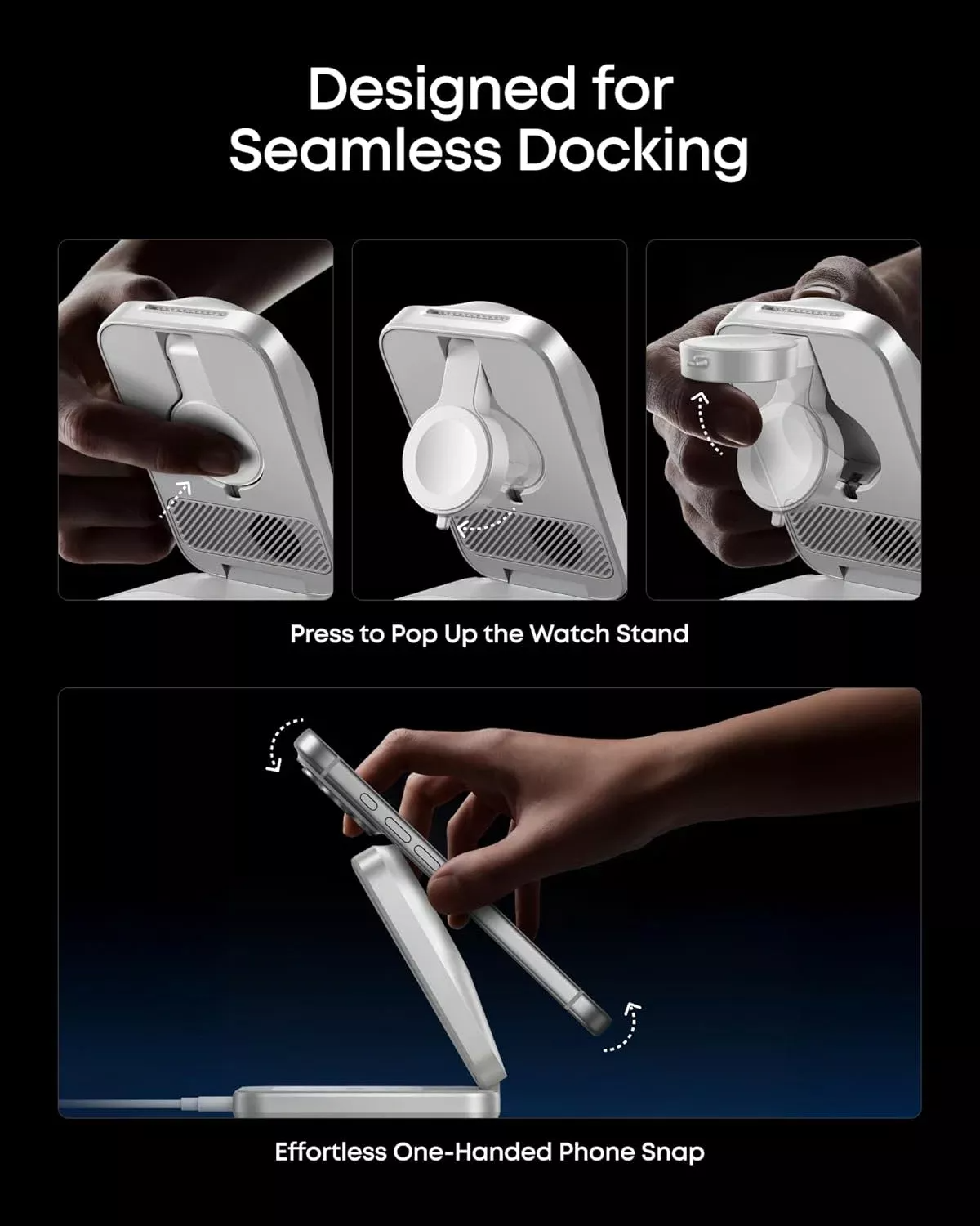 Incarcator Retea Wireless Anker Prime MagGo 3in1, 25W, Alb B25N1G21