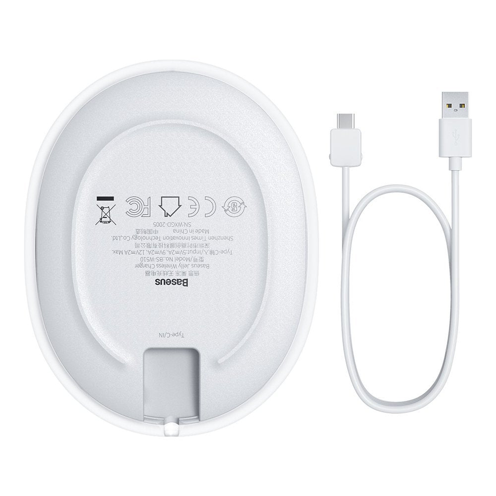Incarcator Retea Wireless Baseus Jelly, 15W, 1.67A, Alb WXGD-02