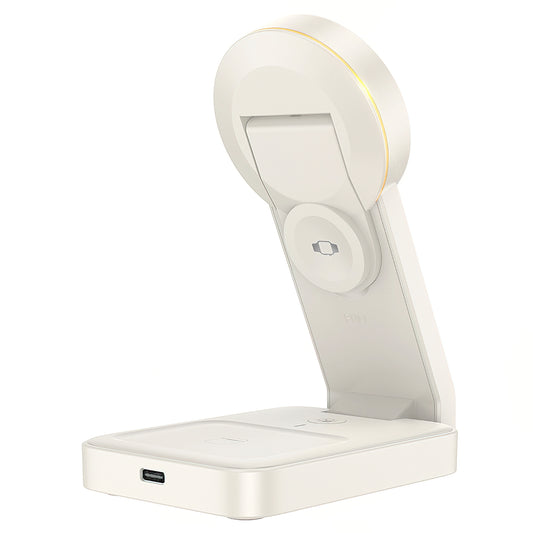 Incarcator Retea Wireless HOCO CQ3 3in1, 15W, 1.67A, Alb