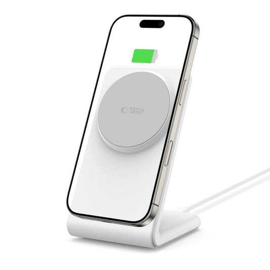 Incarcator Retea Wireless MagSafe Tech-Protect QI15W-A38, 15W, 1.67A, Alb