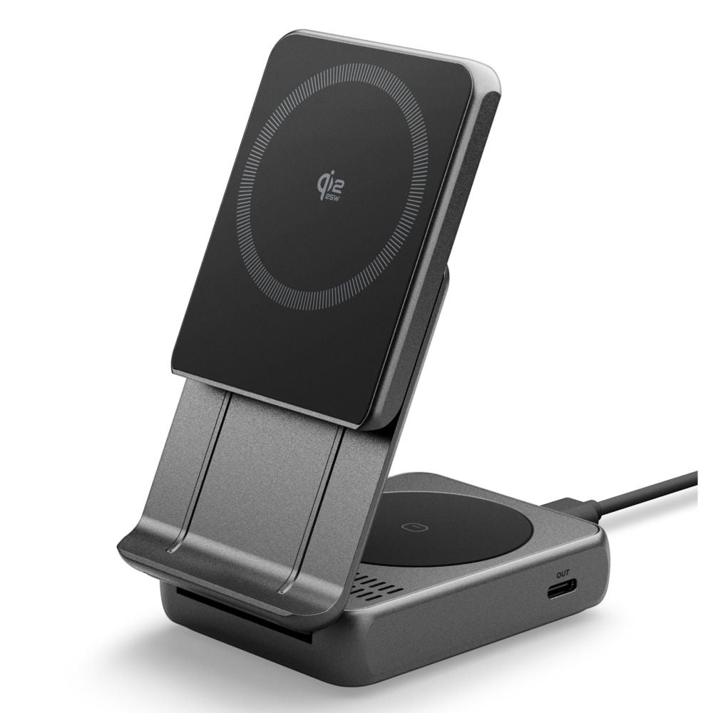Incarcator Retea Wireless Spigen EF302MOQ 3in1, 25W, 1 x USB-C, Gri