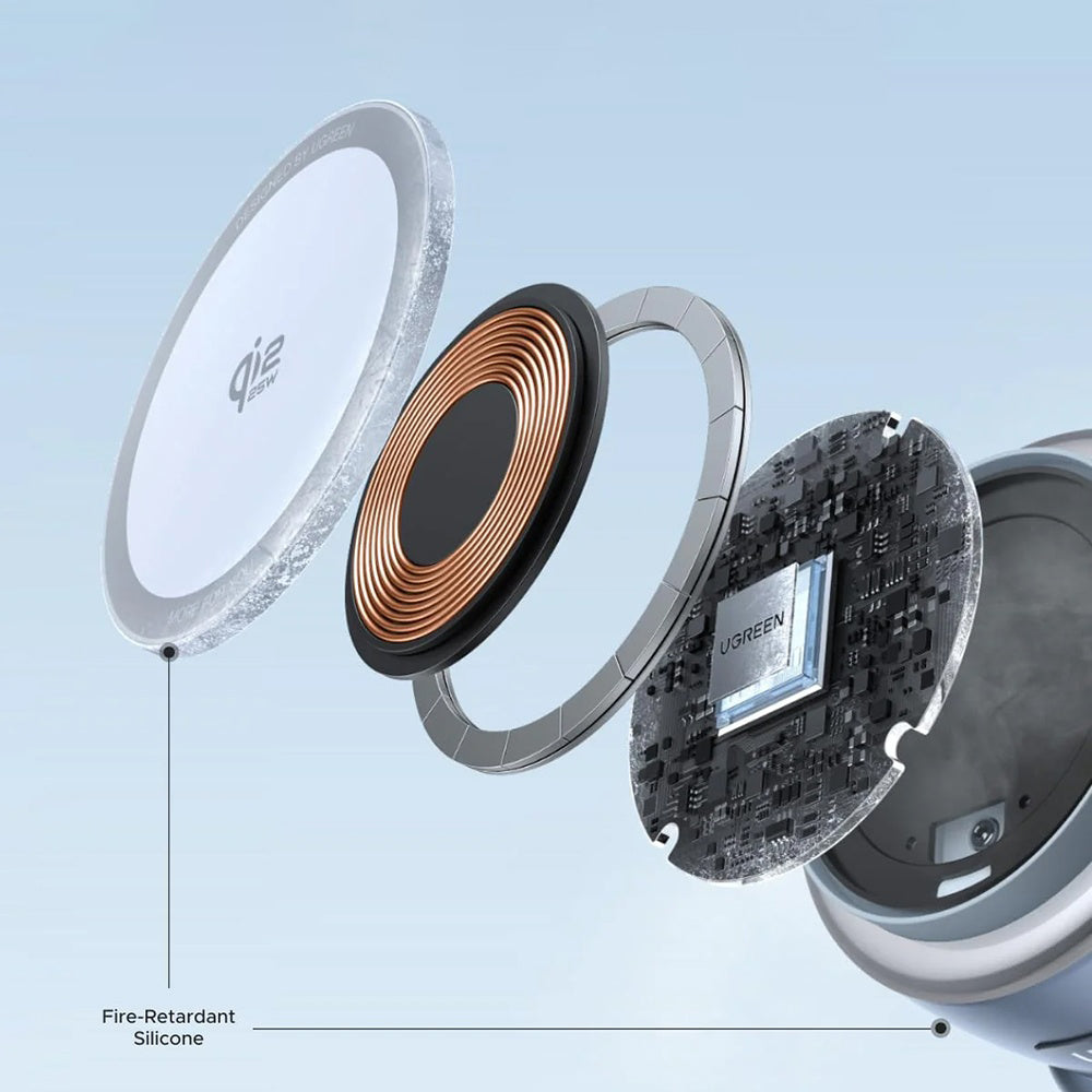 Incarcator Retea Wireless UGREEN W713 2in1, 25W, Albastru