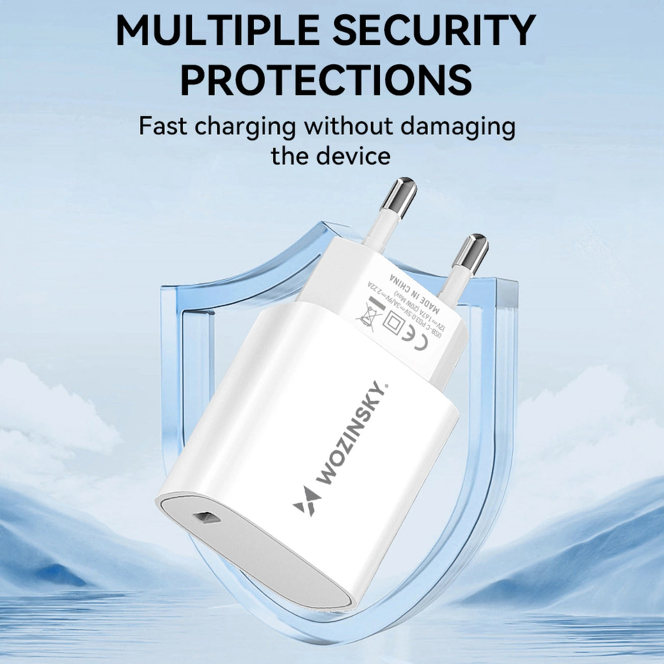 Incarcator Retea WZK WGWCCW, 20W, 3A, 1 x USB-C, Alb