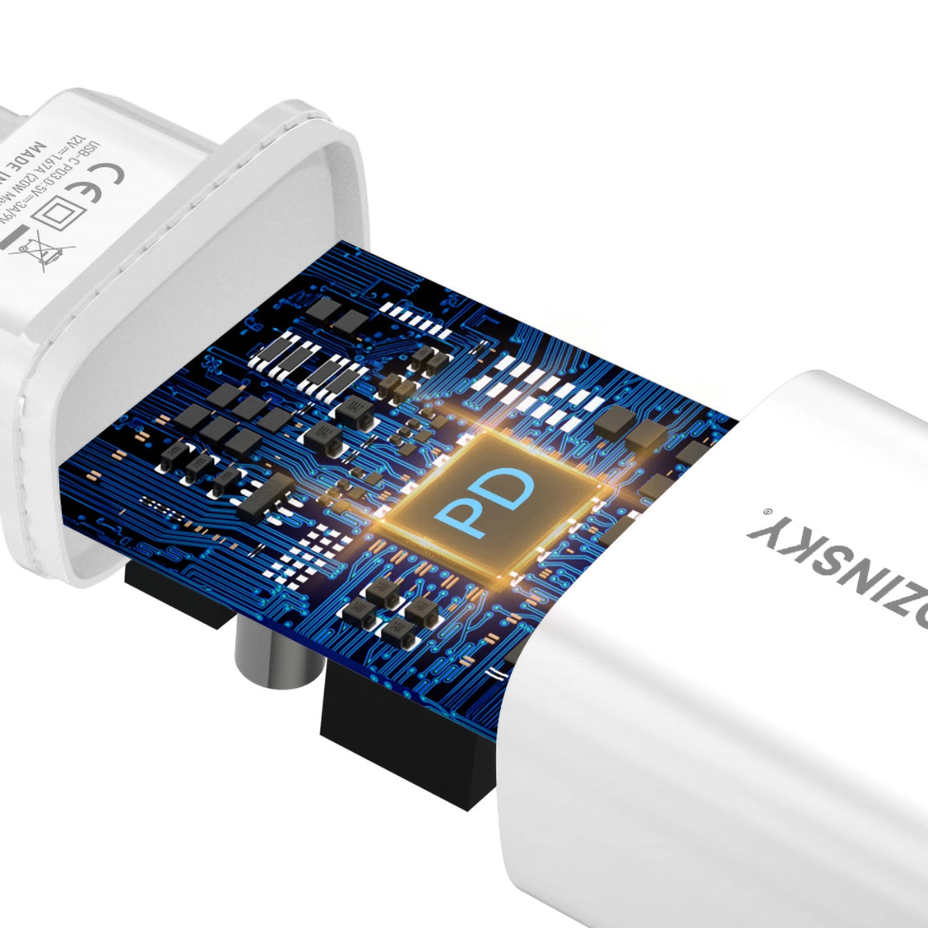 Incarcator Retea WZK WGWCCW, 20W, 3A, 1 x USB-C, Alb