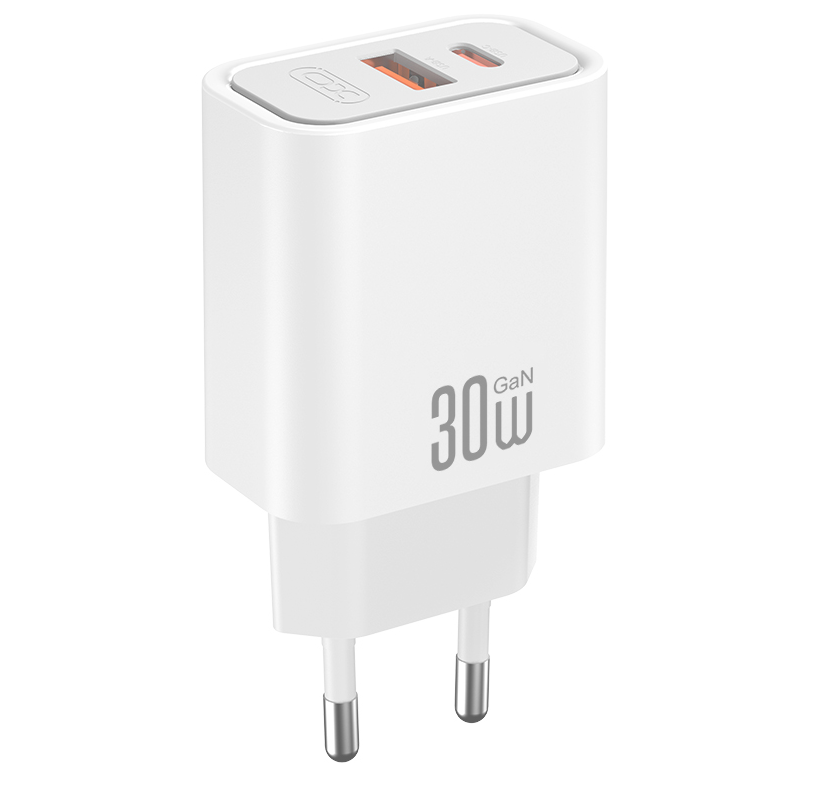 Incarcator Retea XO Design CE42, 30W, 3A, 1 x USB-A - 1 x USB-C, Alb