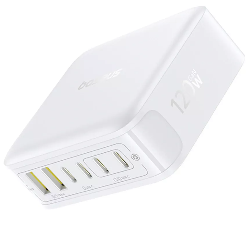 Incarcator Statie Baseus EnerFill FH21, 120W, 2 x USB-A - 4 x USB-C, Alb E0120T01