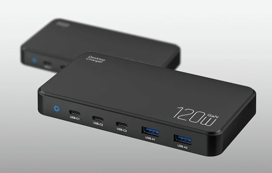 Incarcator Statie BlitzWolf BW-i100, 120W, 5A, 2 x USB-A - 3 x USB-C, Negru