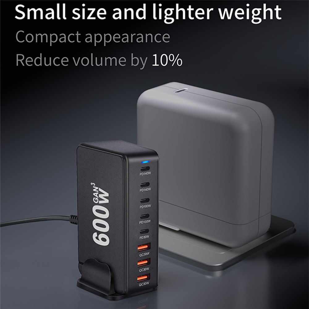Incarcator Statie OEM, 600W, 4 x USB-A - 4 x USB-C, Negru