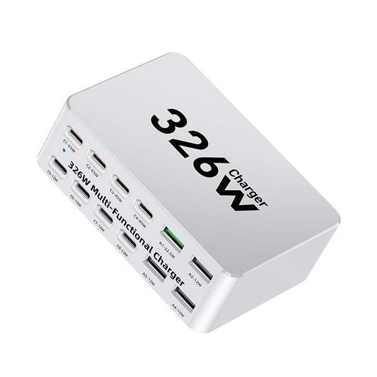 Incarcator Statie OEM WLX-818E, 326W, 3.25A, 4 x USB-A - 8 x USB-C, Alb
