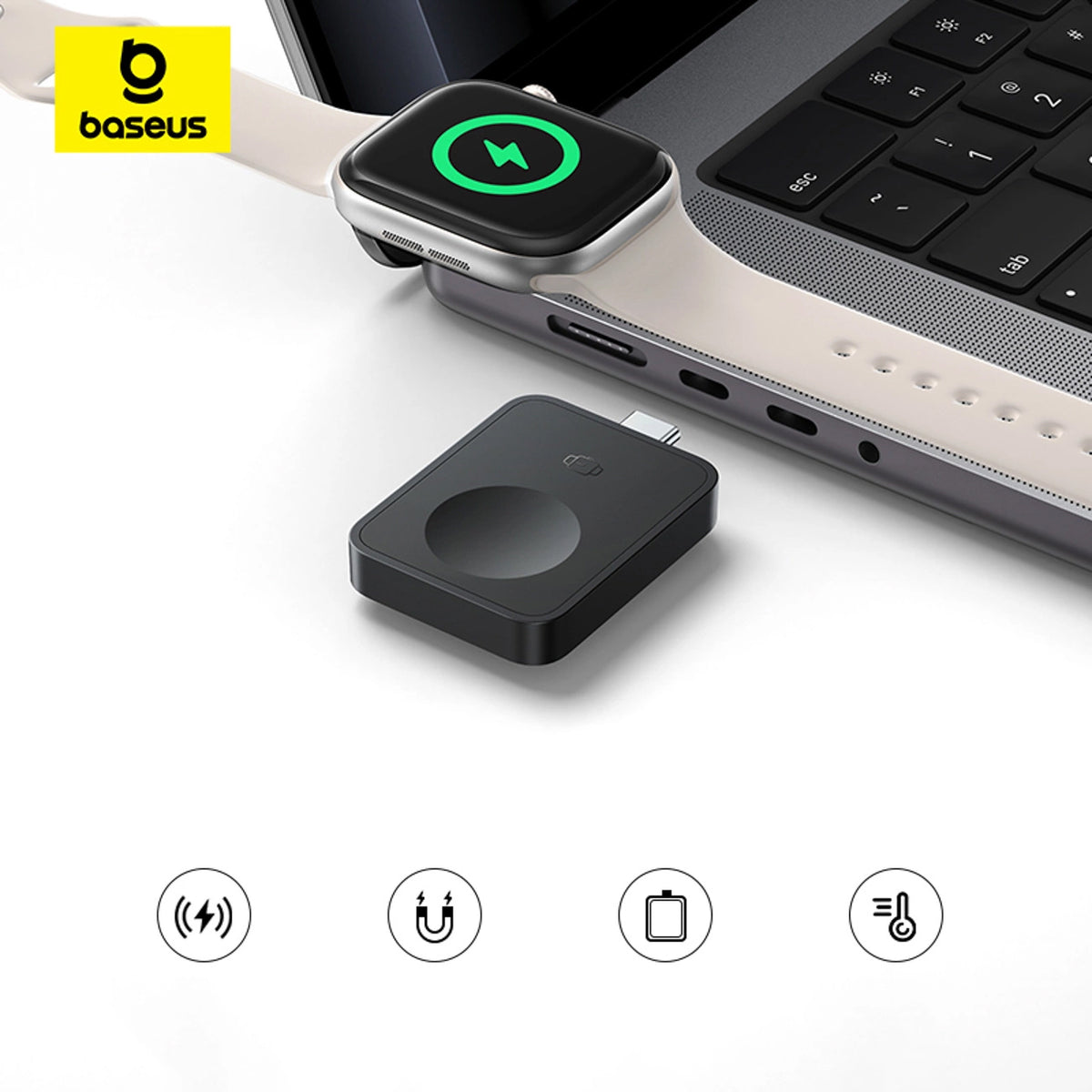Incarcator Wireless Baseus MagPro pentru Apple Watch Series, USB-C, Negru P10264106123-00