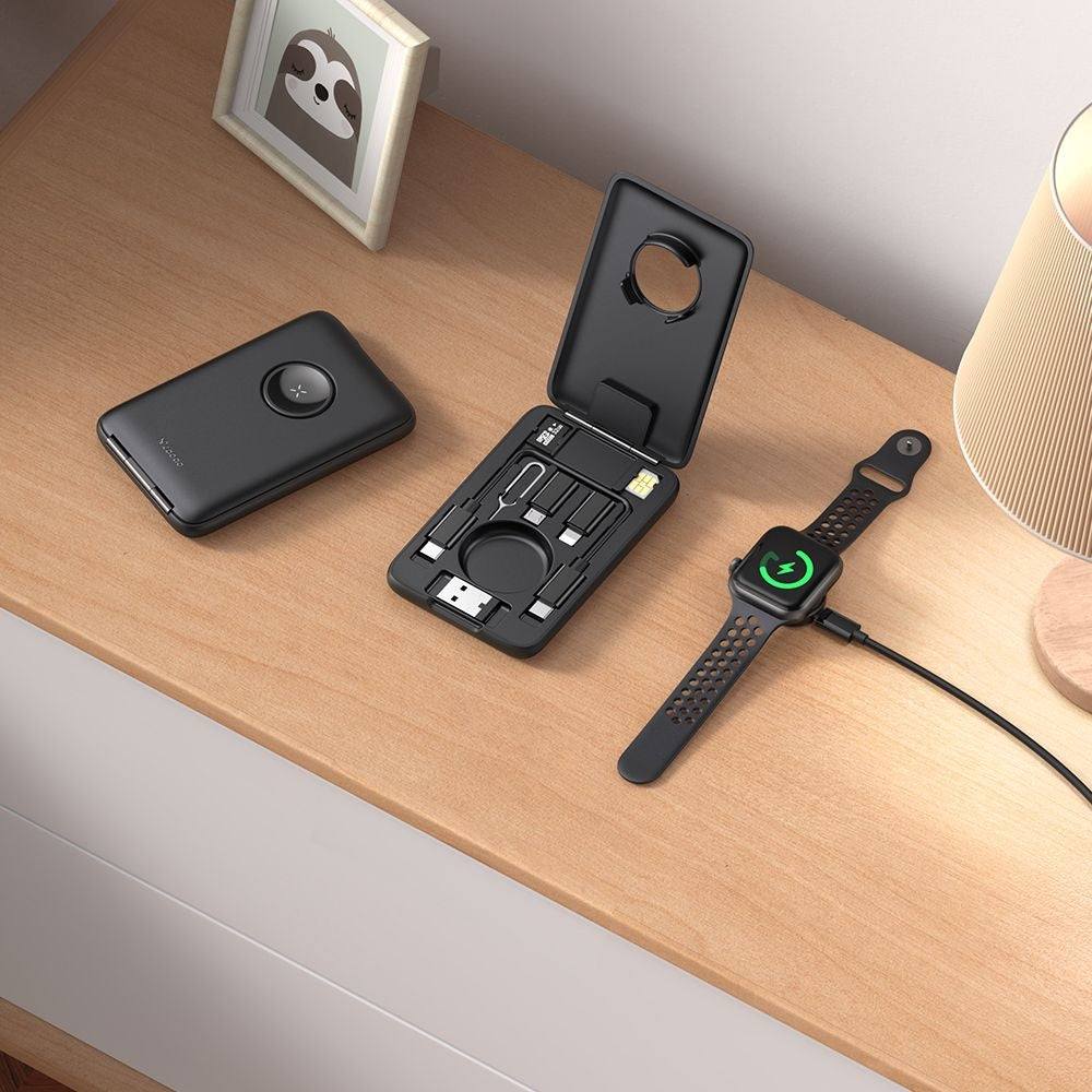 Incarcator Wireless cu Organizator McDodo CH-2440 8in1 pentru Apple Watch Series, Negru