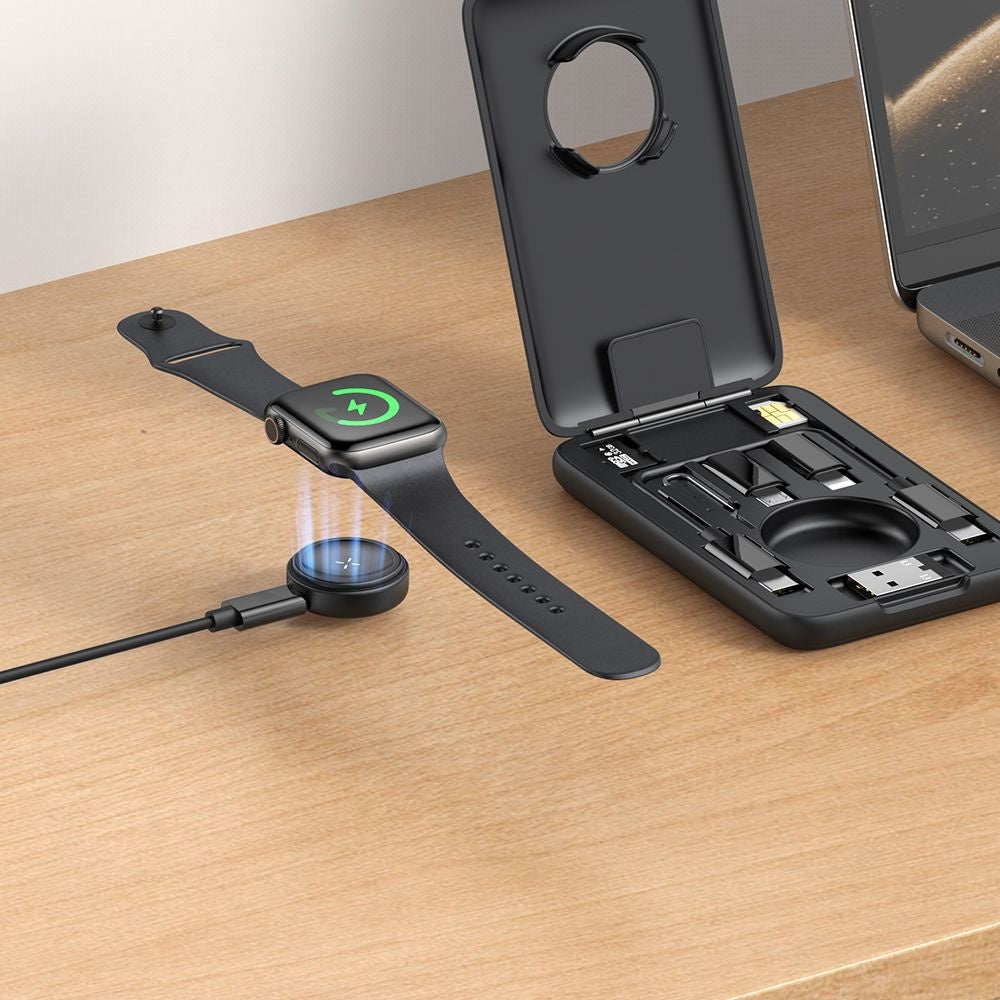 Incarcator Wireless cu Organizator McDodo CH-2440 8in1 pentru Apple Watch Series, Negru