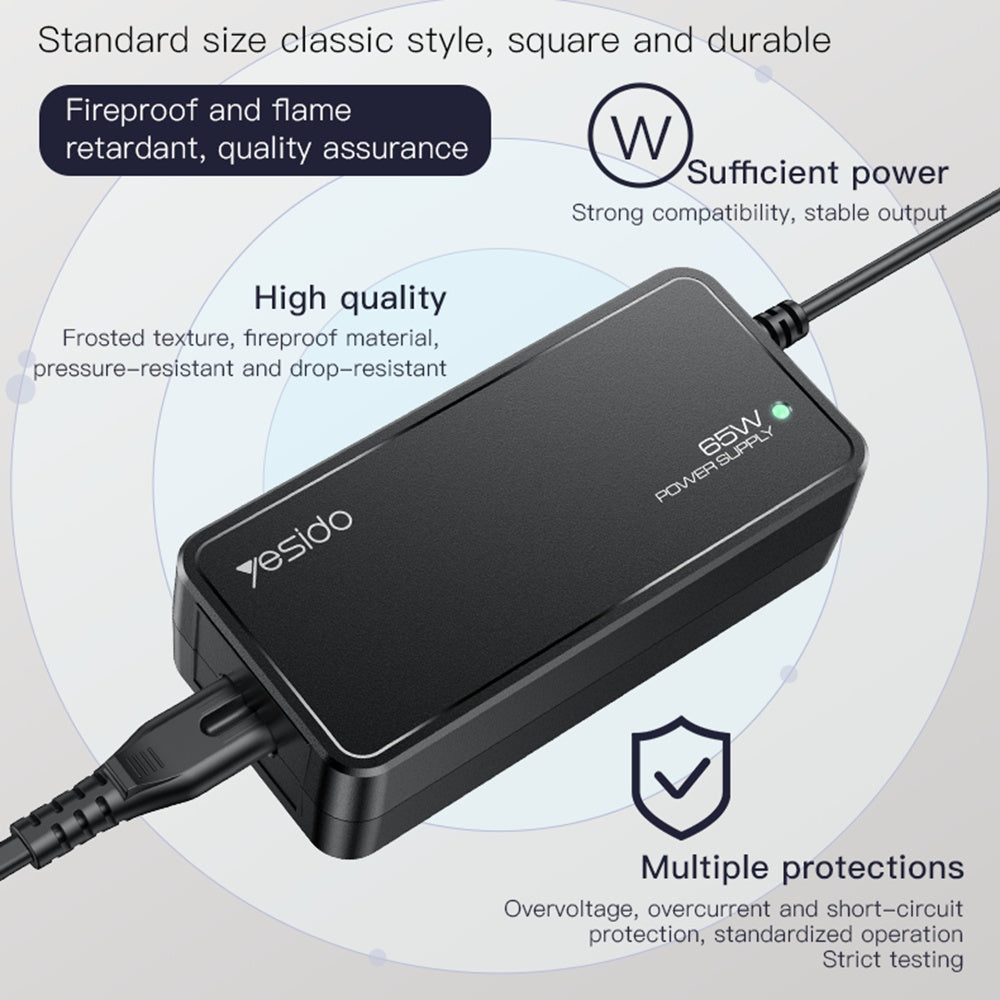 Incarcator Yesido CG11E, 65W, Universal, Negru