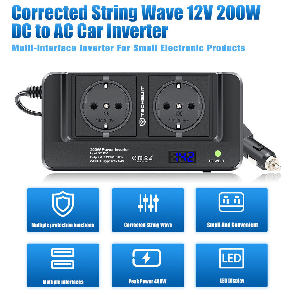 Invertor Electric Auto Techsuit PowerDriveX, 200W