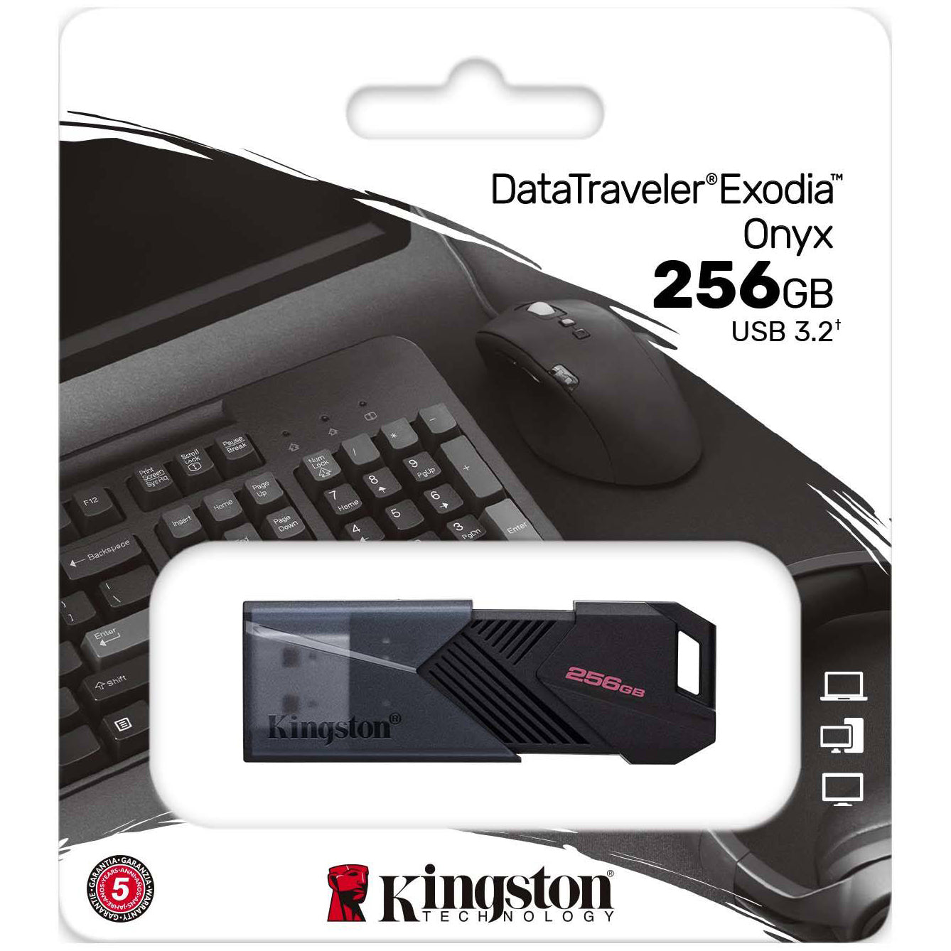 Memorie Externa USB-A 3.0 Kingston Exodia Onyx, 256Gb DTXON/256GB