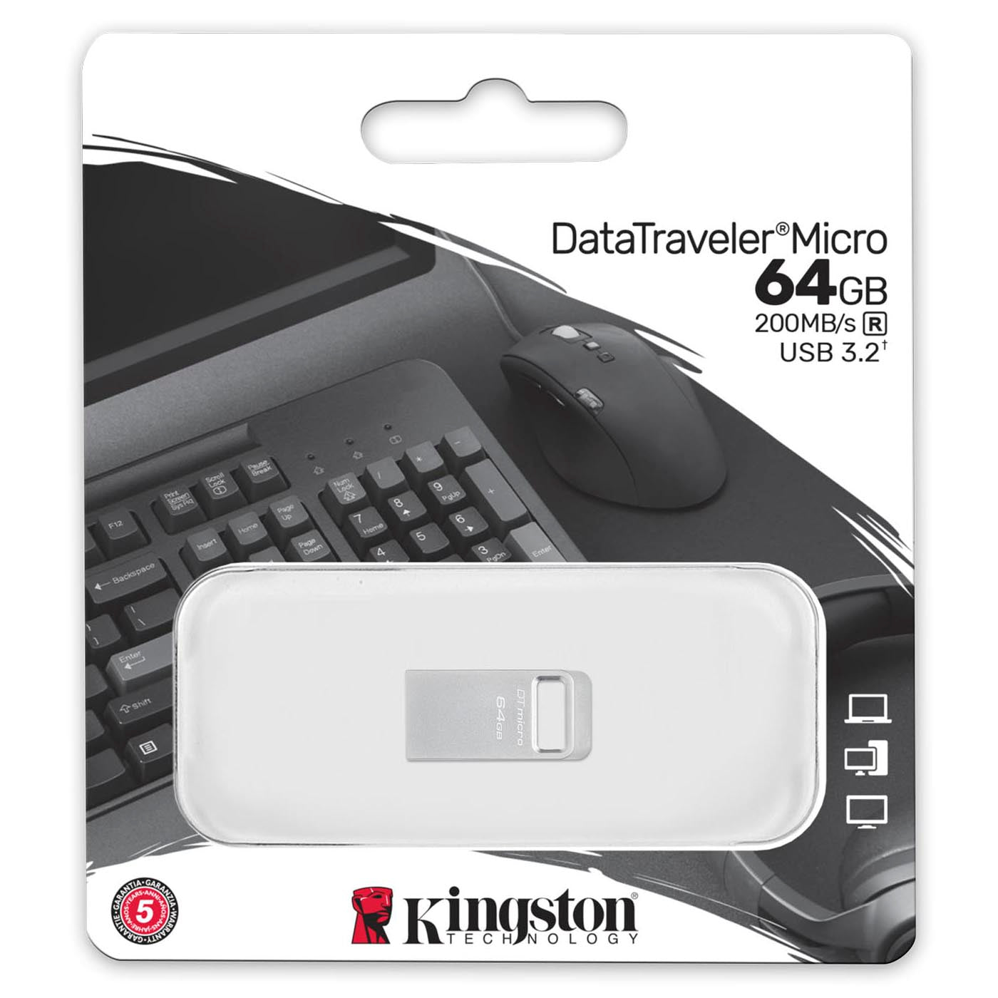 Memorie Externa USB-A 3.2 Kingston Micro G2, 64Gb DTMC3G2/64GB