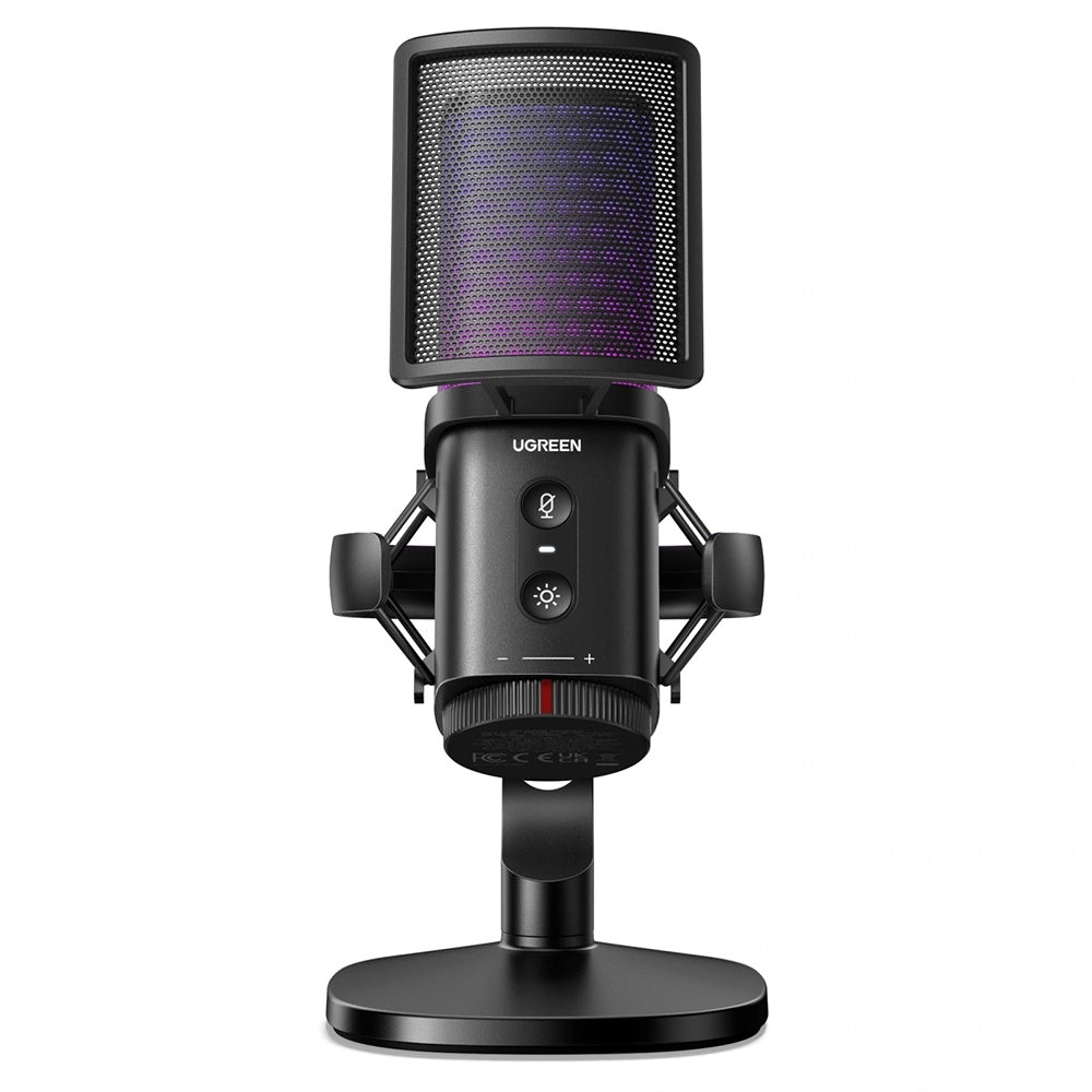 Microfon Cardioid UGREEN CM581 (65629), RGB, USB-C, 1.5m, Negru