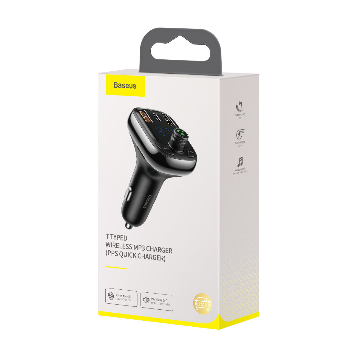 Modulator FM Bluetooth Baseus S-13, 2 x USB-A - 1 x USB C - 1 x microSD CCMT000101