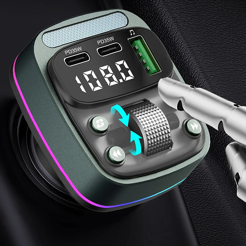 Modulator FM Bluetooth Techsuit EchoDrive, 1 x USB-A - 2 x USB-C