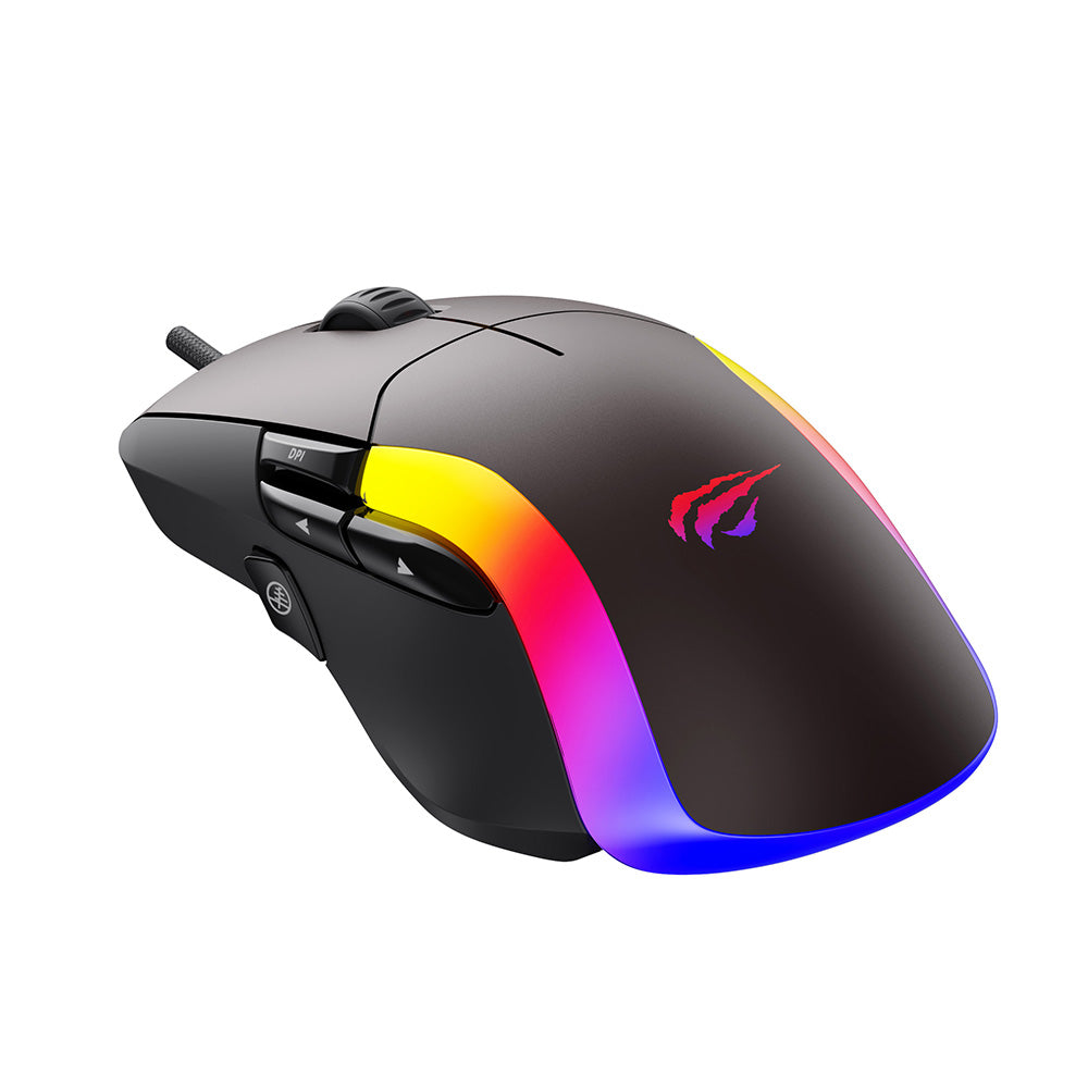 Mouse Gaming Wired USB HAVIT MS959S, RGB, 1200DPI - 8000DPI, 1.6m, Negru Ocru