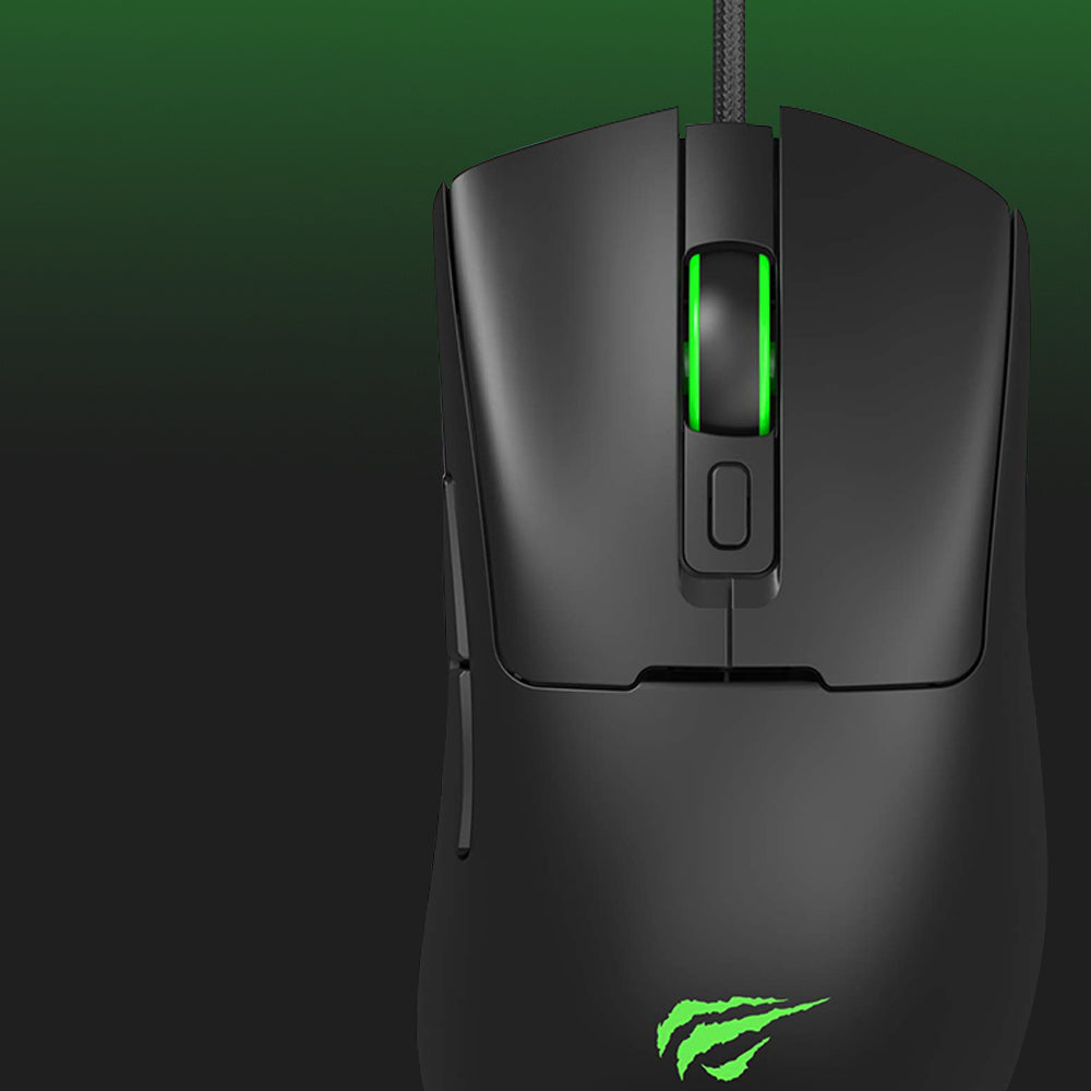 Mouse Gaming Wired USB HAVIT MS966, RGB, 800DPI - 12000DPI, 1.6m, Negru