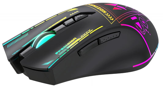 Mouse Gaming Wireless WZK WMGB-3200, 3200DPI, RGB, Negru